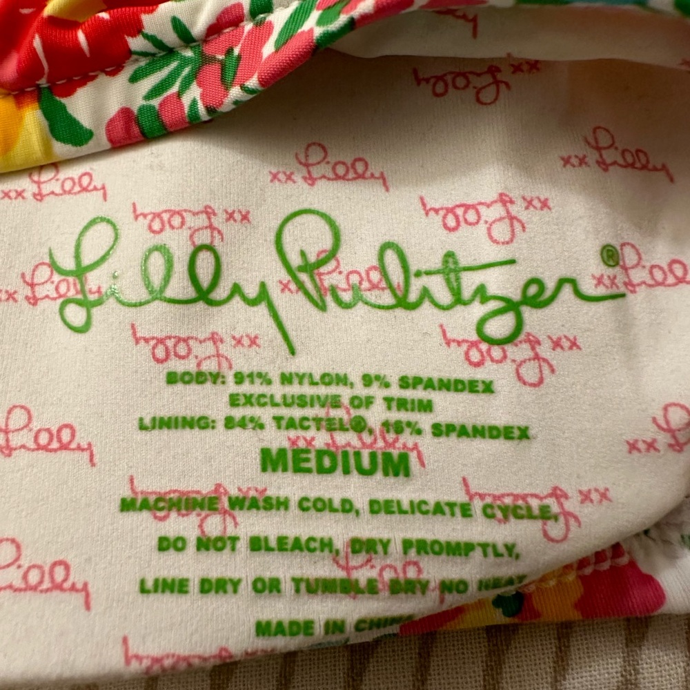 EUC Lilly Pulitzer Ants on Parade Bandeau Bikini, M - Picture 7 of 9